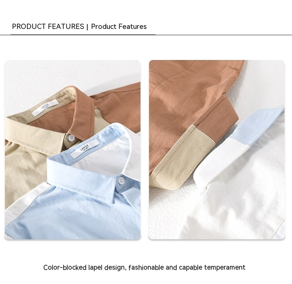 Contrast Color Pocket Short Sleeve DressShirt - enhanced image 8