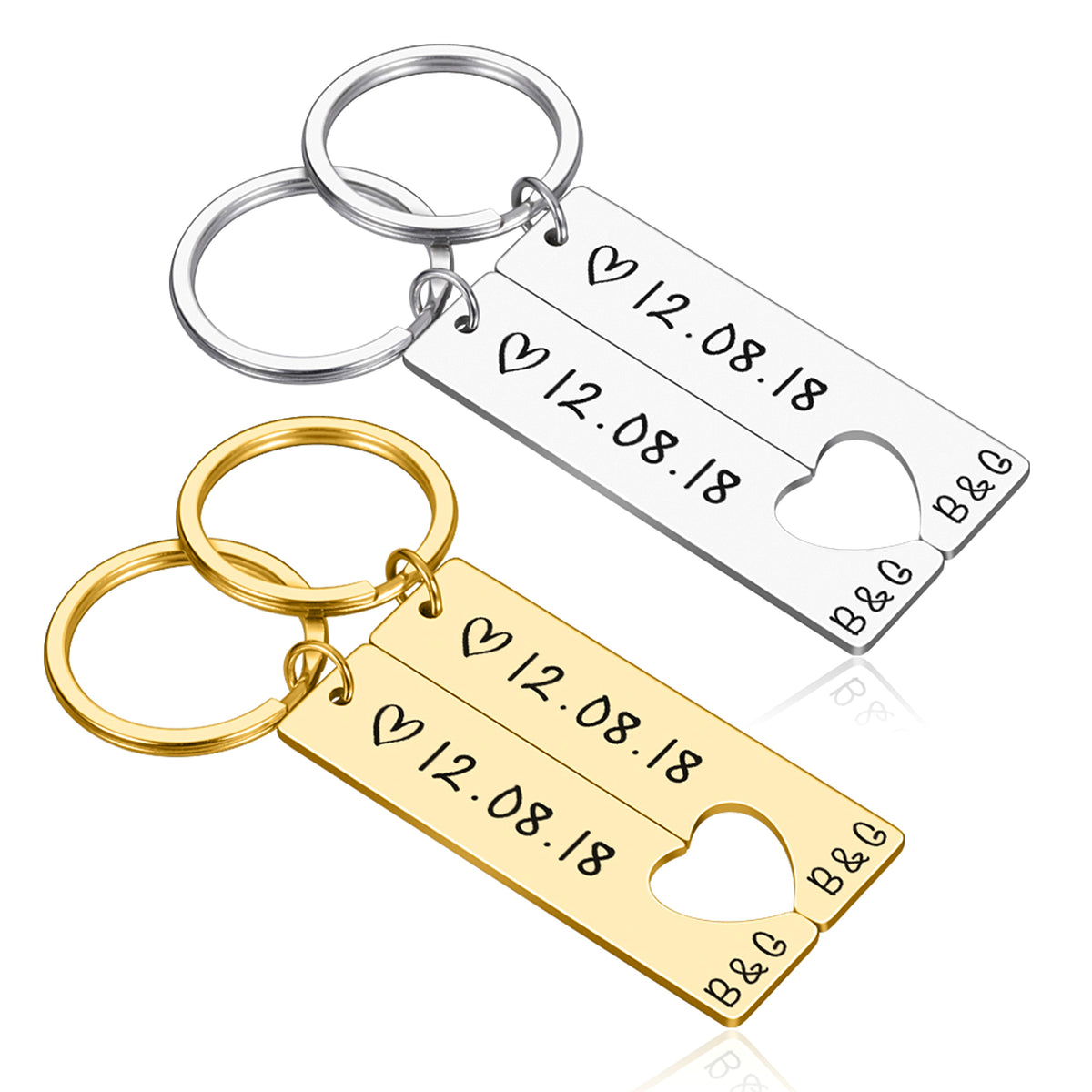 Customized Couples Keychain – Personalized Gift for Boyfriend, Girlfriend, Husband & Wife - enhanced image 8