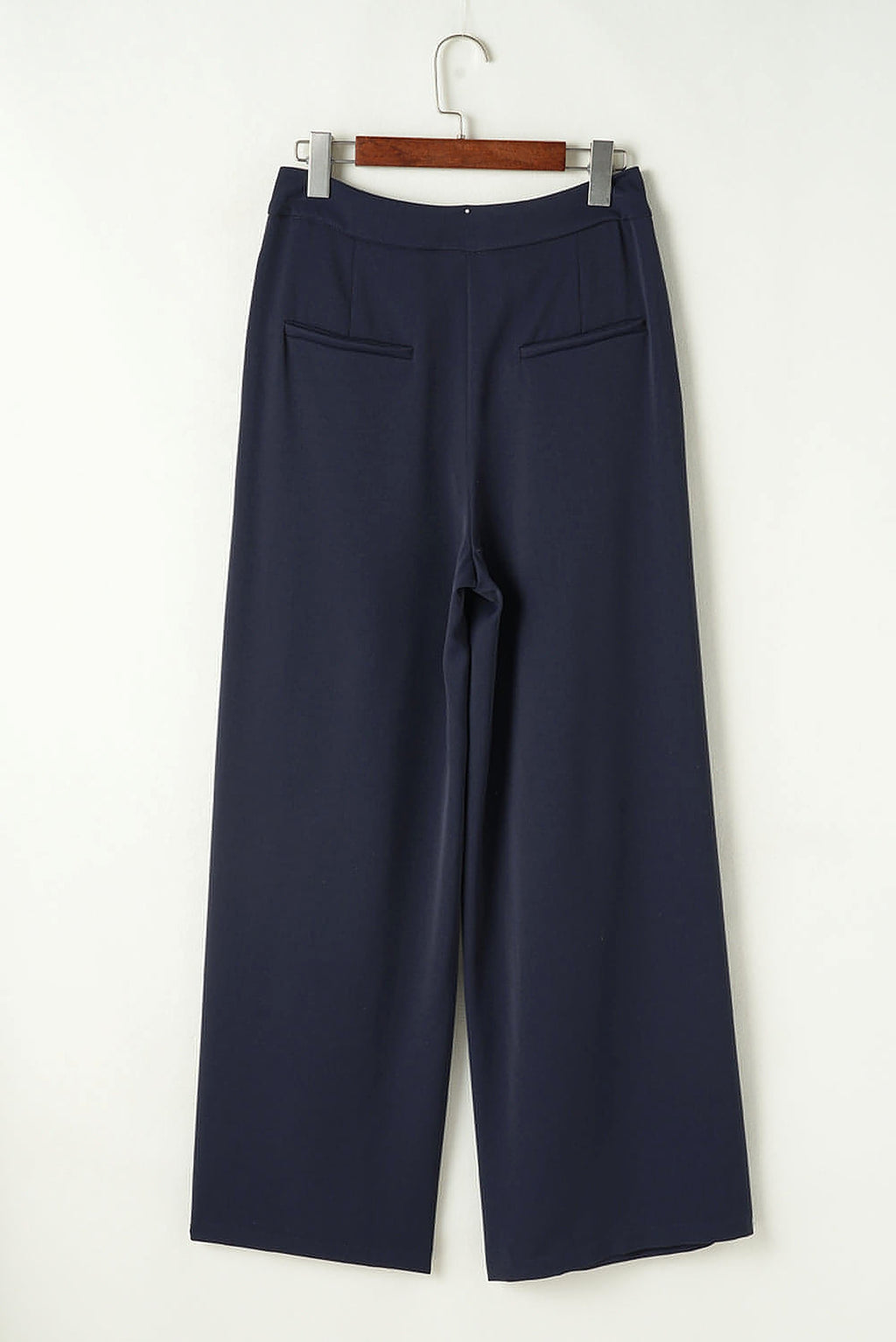 Dirty blue Dual Buttoned High Waist Pleated Wide Leg Pants - enhanced image 8