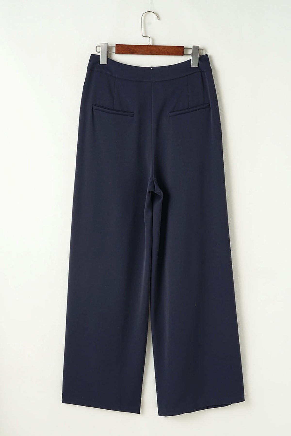 Dirty blue Dual Buttoned High Waist Pleated Wide Leg Pants - enhanced image 8