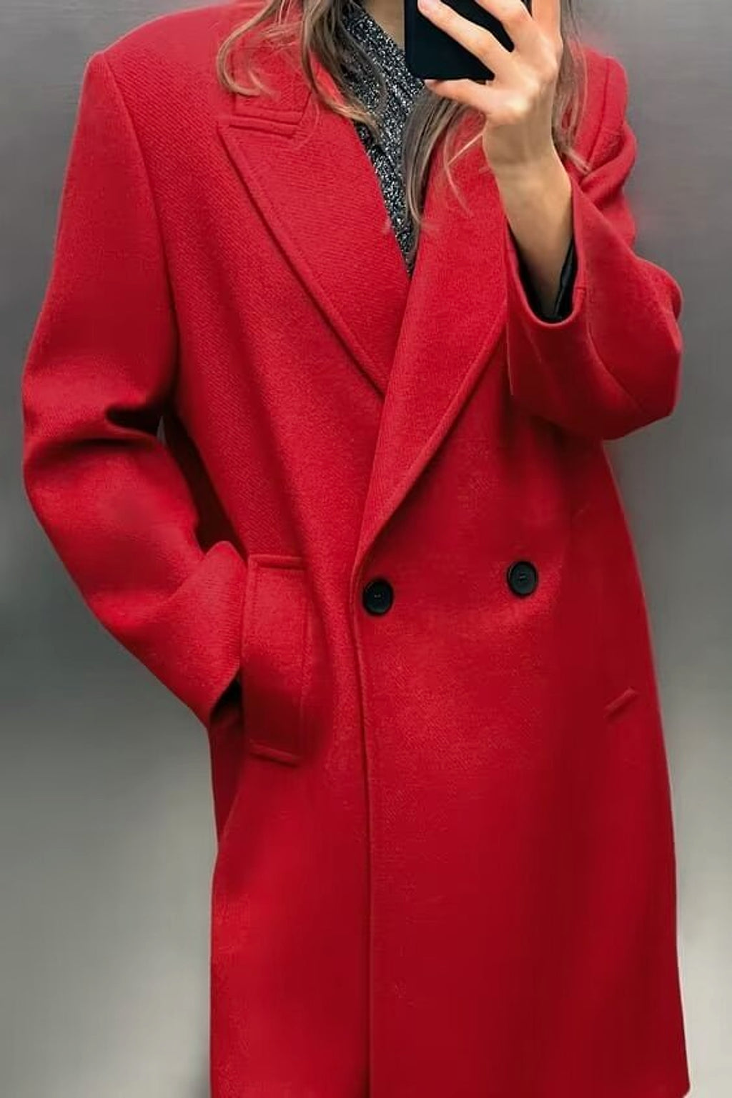 Double-Breasted Long Red Overcoat – Haute Edition 25 - enhanced image 8