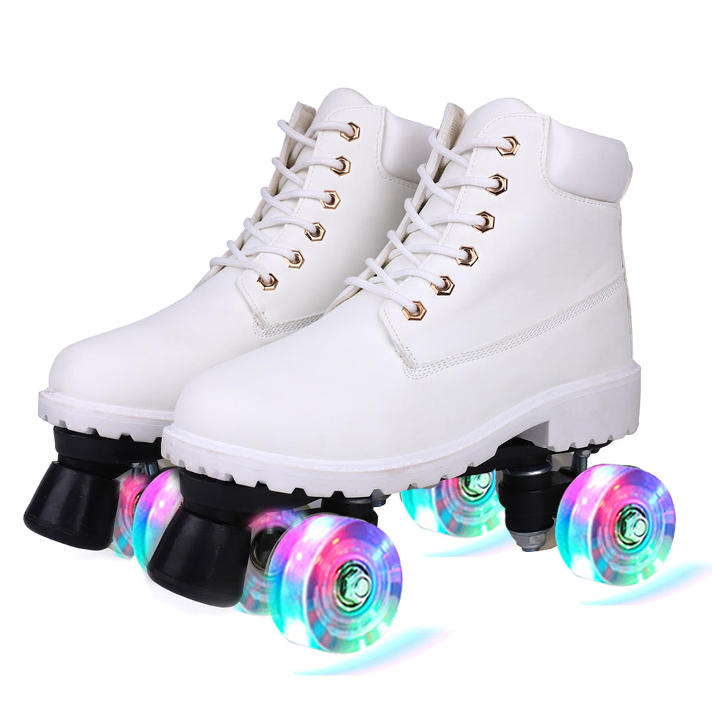 Double Row Skates Double Row Pulleys Four-roller Skates Roller Skating Flashing Wheels - enhanced image 8
