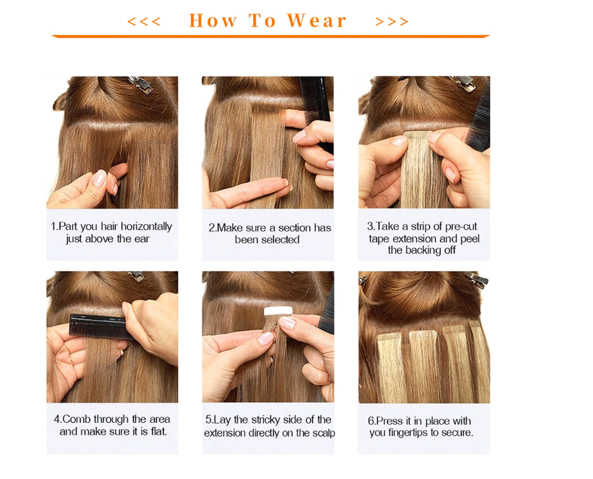 Double-sided Adhesive Hair Extension Piece PU Hair Wig - enhanced image 8