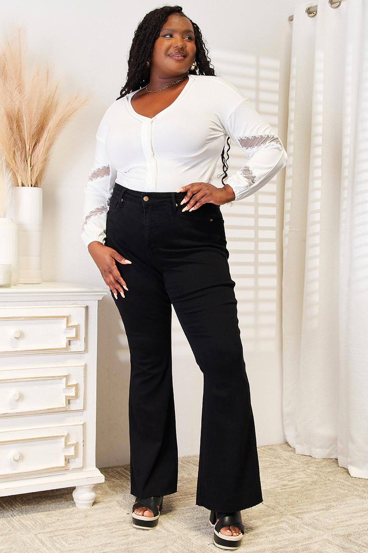Double Take V-Neck Dropped Shoulder Blouse - enhanced image 8