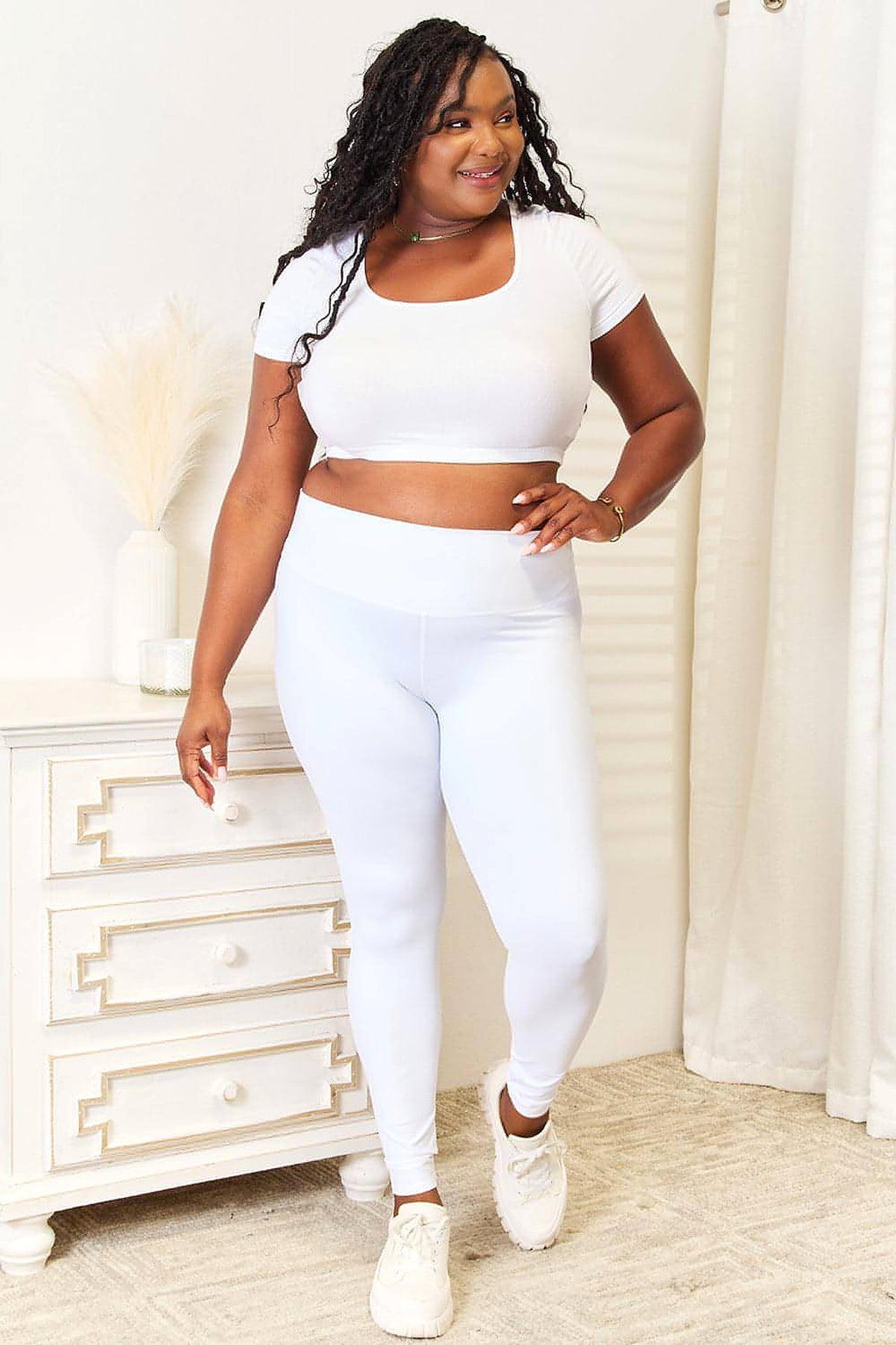 Double Take Wide Waistband Sports Leggings - enhanced image 8
