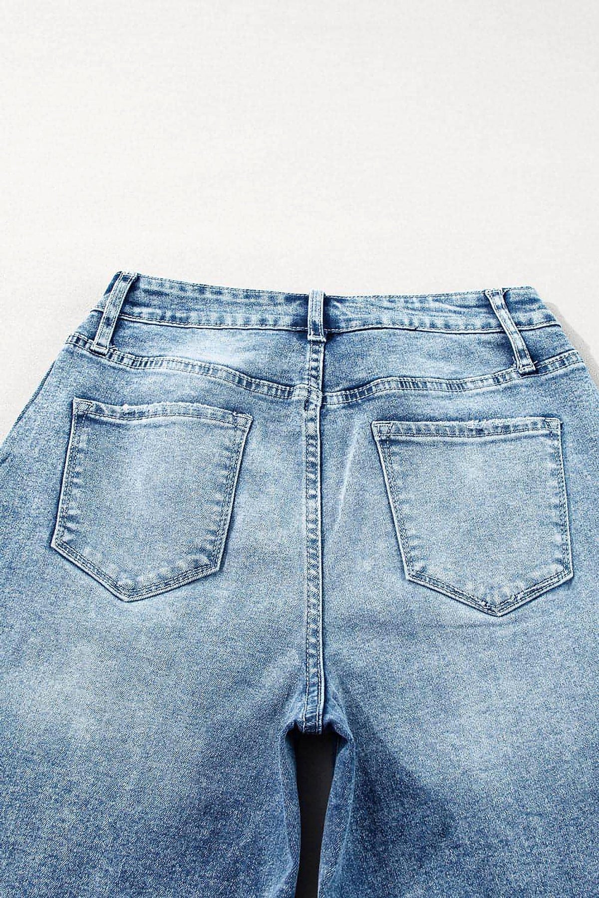 Dusk Blue Central Seamed Wide Leg High Waist Jeans - enhanced image 8