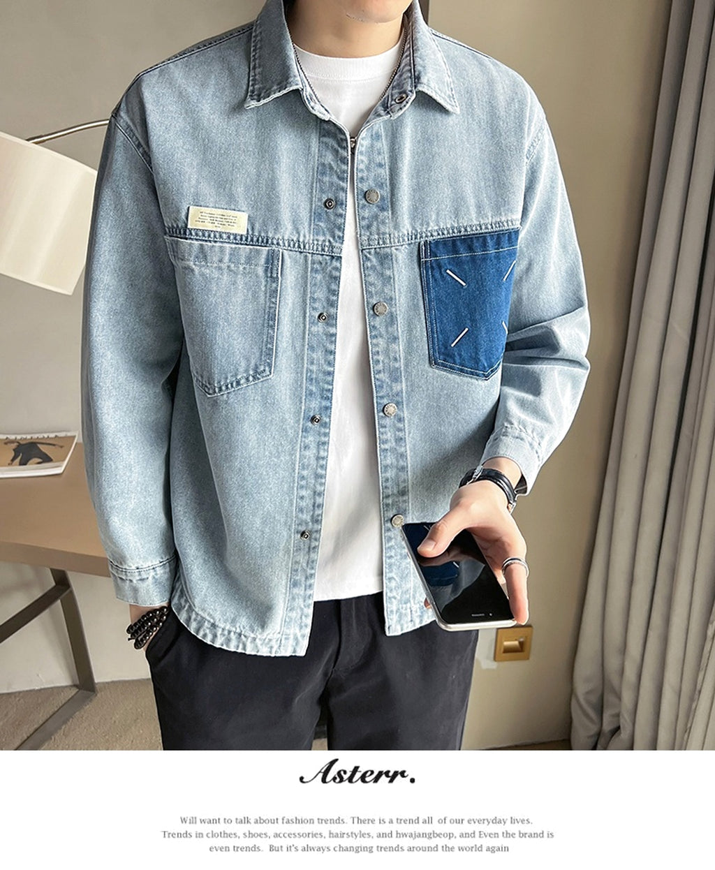 Fashion Brand Denim DressShirt - enhanced image 8