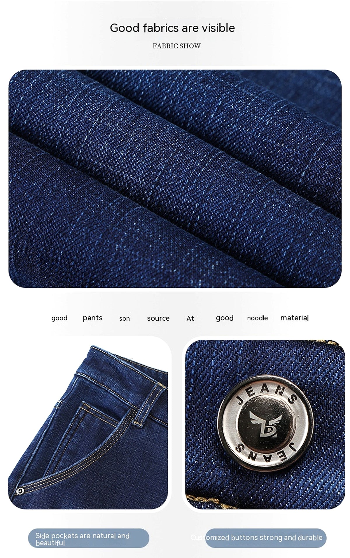Fleece Lined Padded Warm Keeping Straight Jeans - enhanced image 8