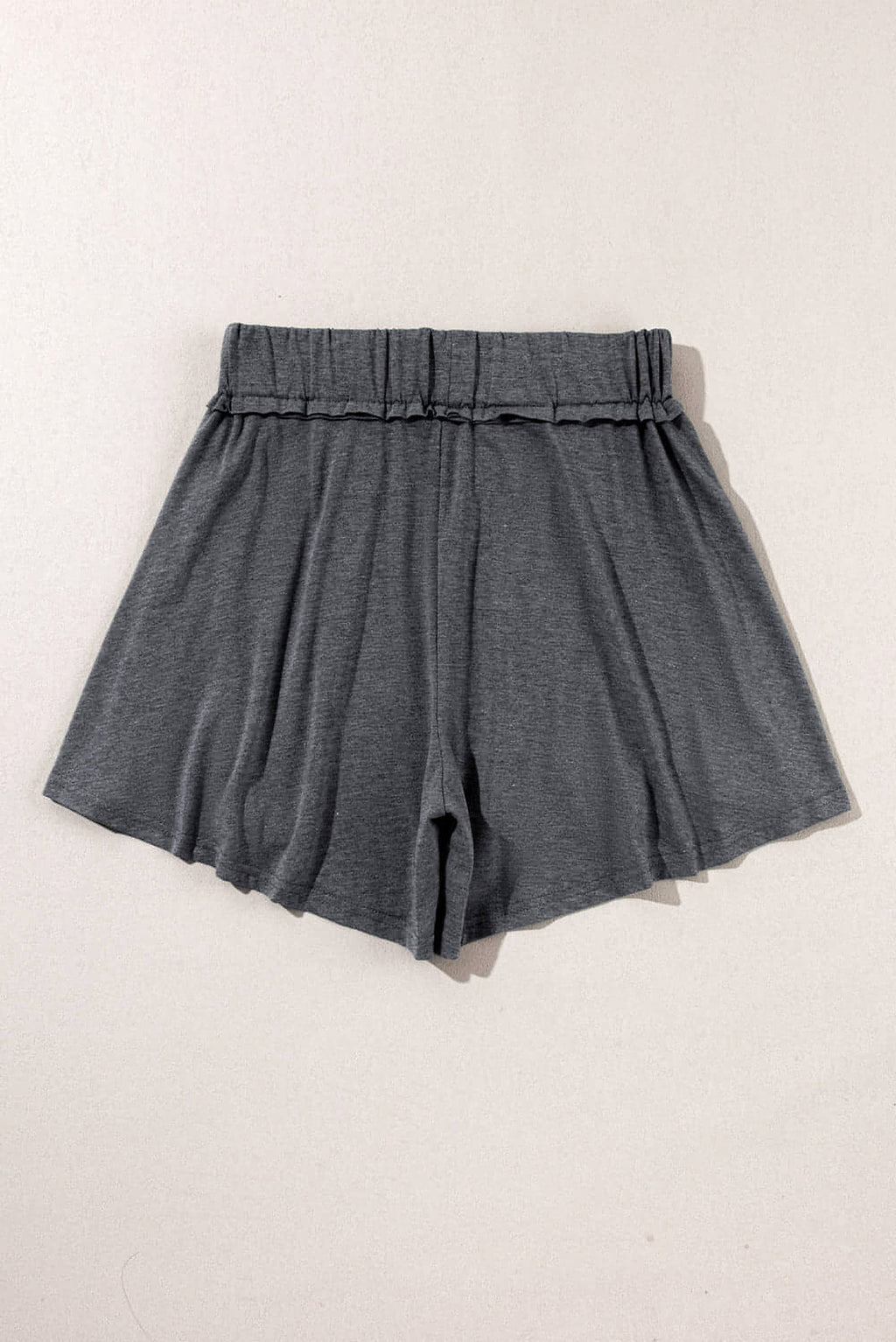 Gray Elastic Waist Culotte Shorts - enhanced image 8