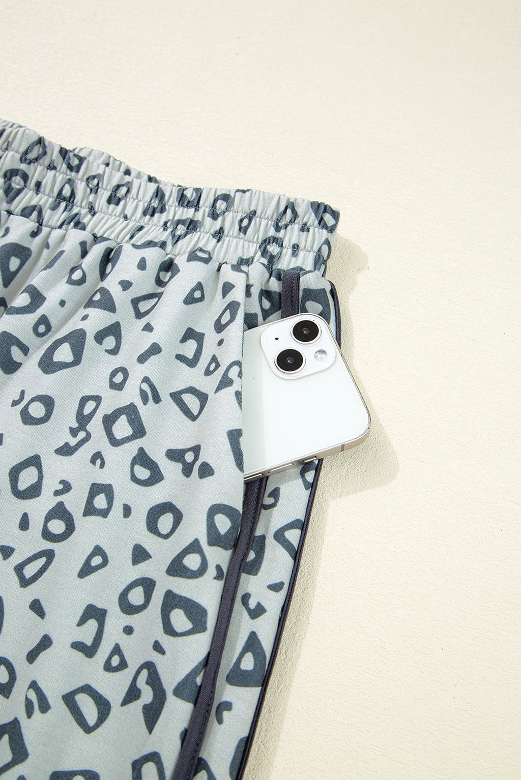 Gray Leopard High Waist Side Bow Straight Leg - enhanced image 8
