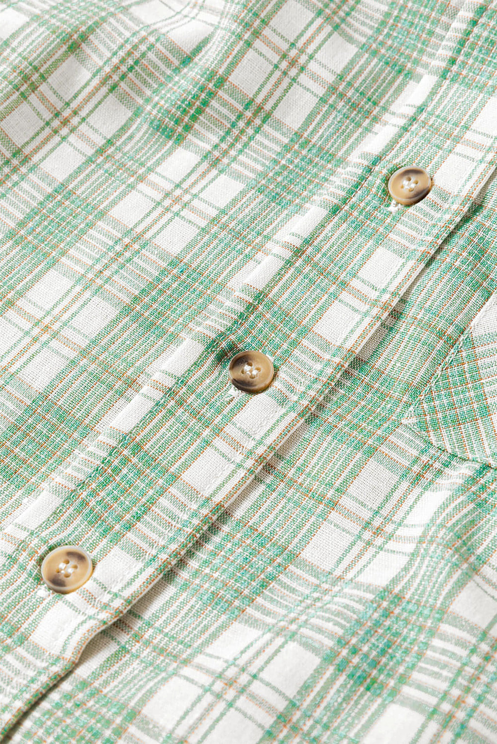 Green Checkered Print Loose Fit Buttoned Hooded Shacket - enhanced image 8