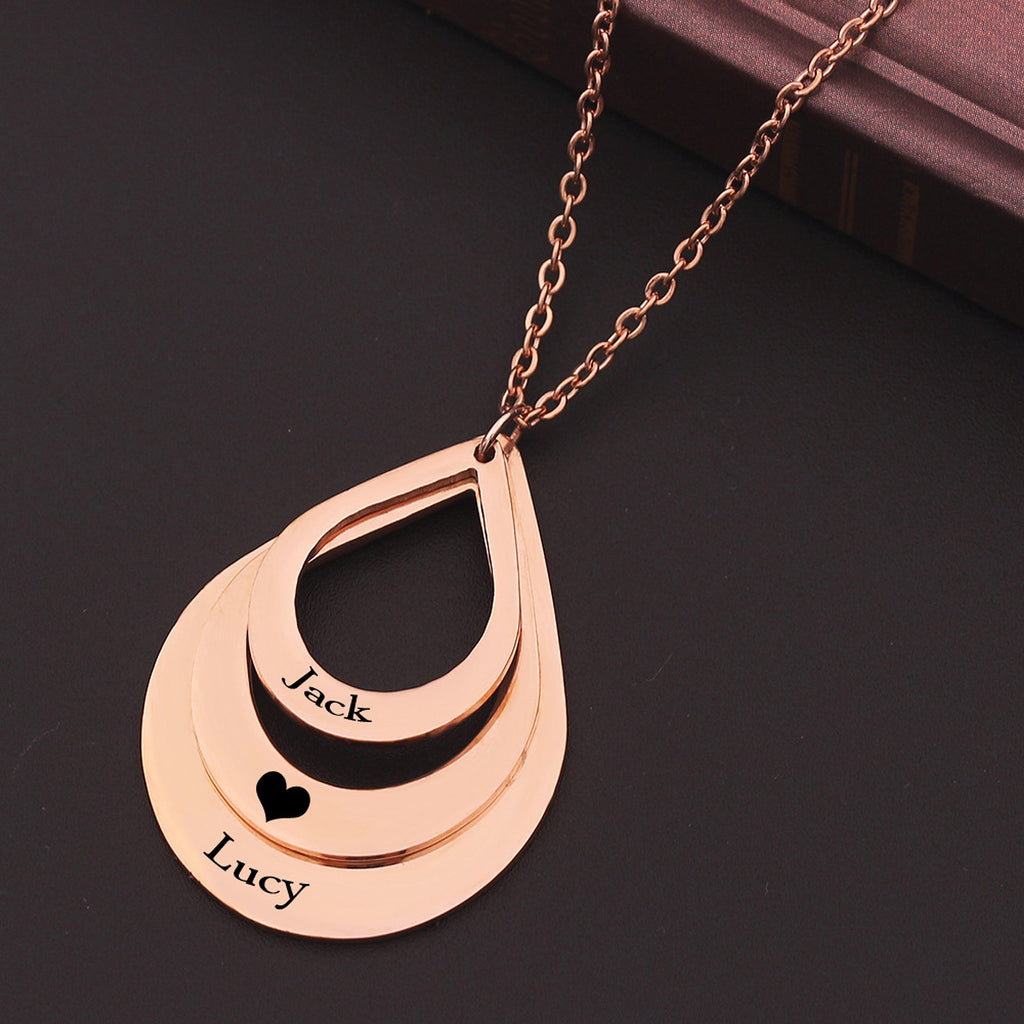 HF™ – Teardrop Engraving Necklace | Personalized Trio - enhanced image 8