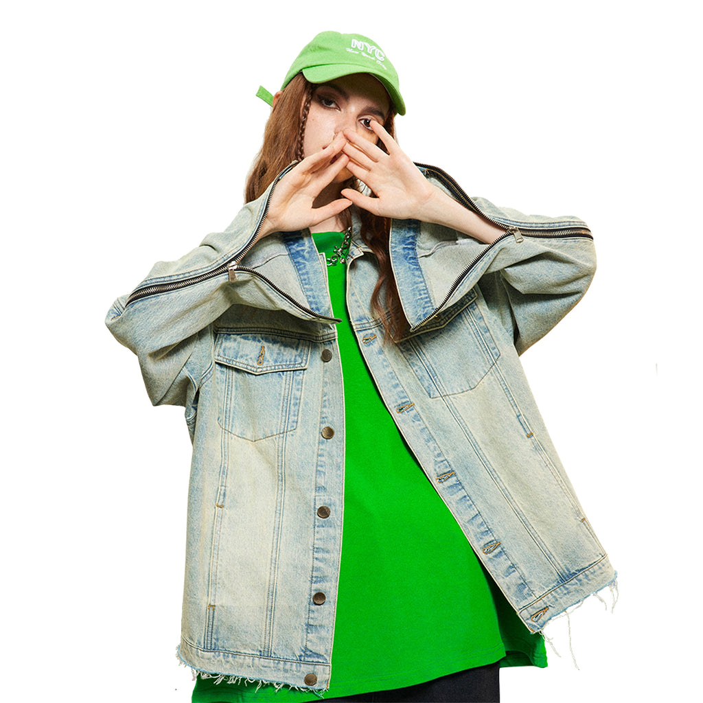 A.1  High Street Old Washing Water Denim Jacket  Women - enhanced image 8