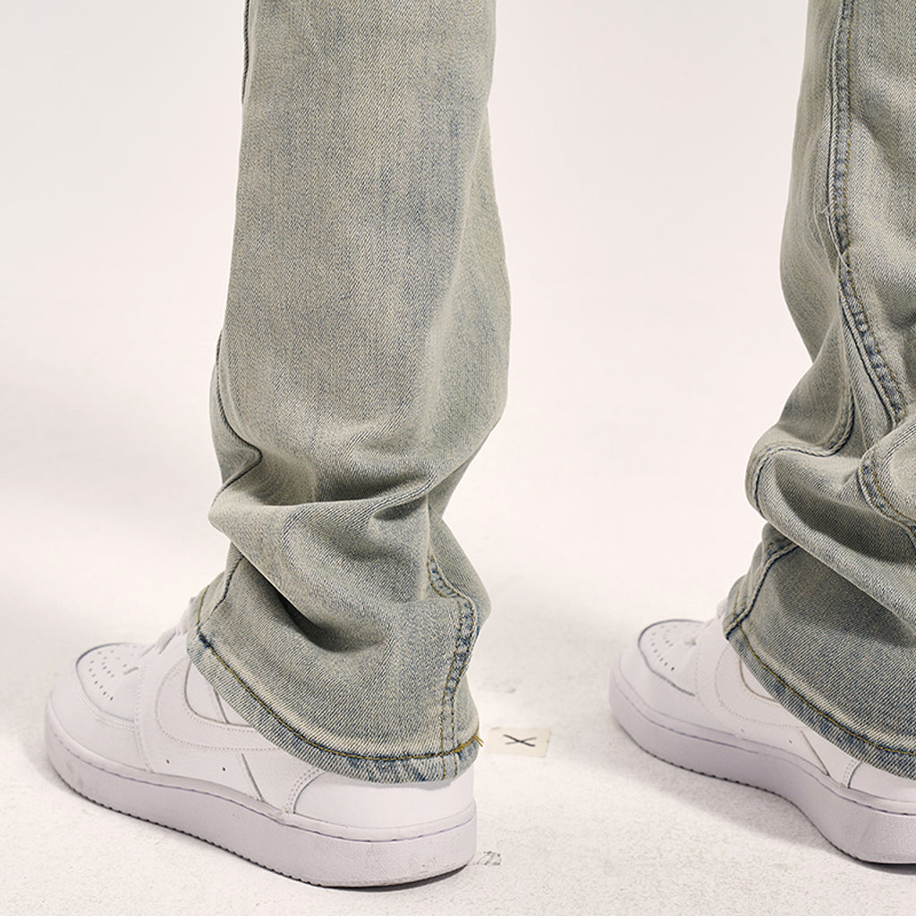 High Street Yellow Mud Washed And Distressed Men's Casual Pants - enhanced image 8