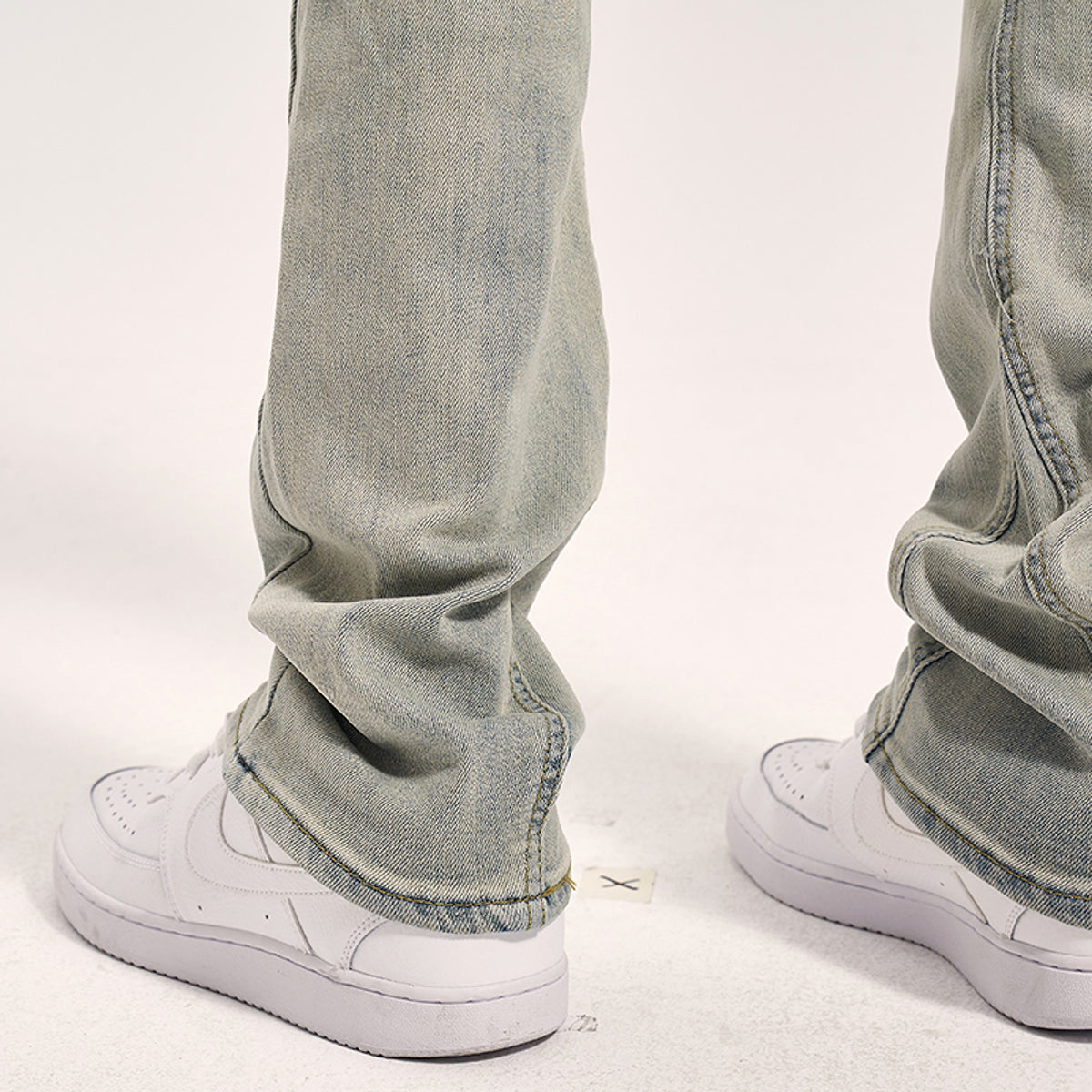 High Street Yellow Mud Washed And Distressed Men's Casual Pants - enhanced image 8