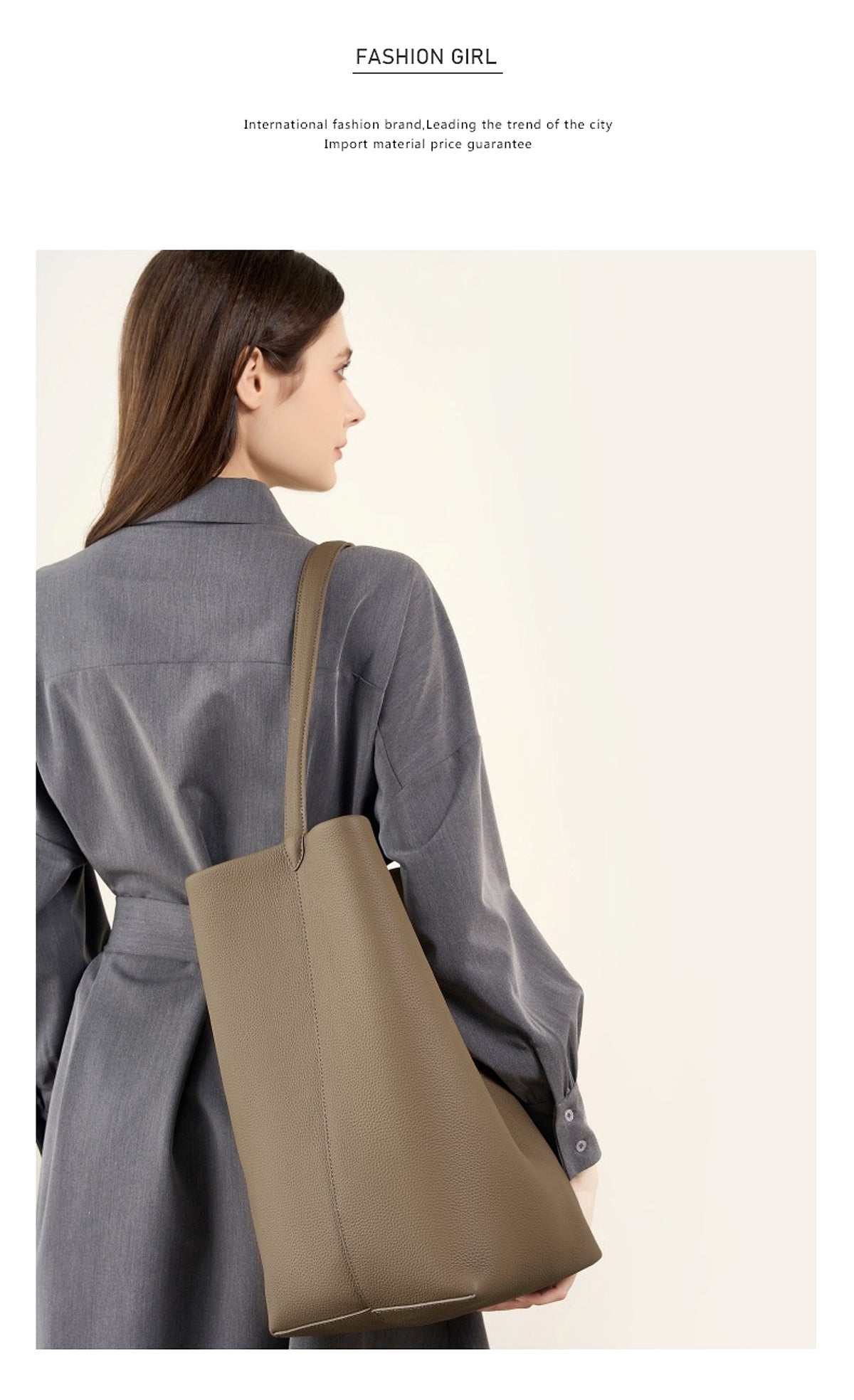 Ideluxe™ – Minimalist Large Capacity Leather Bucket Bag - enhanced image 8