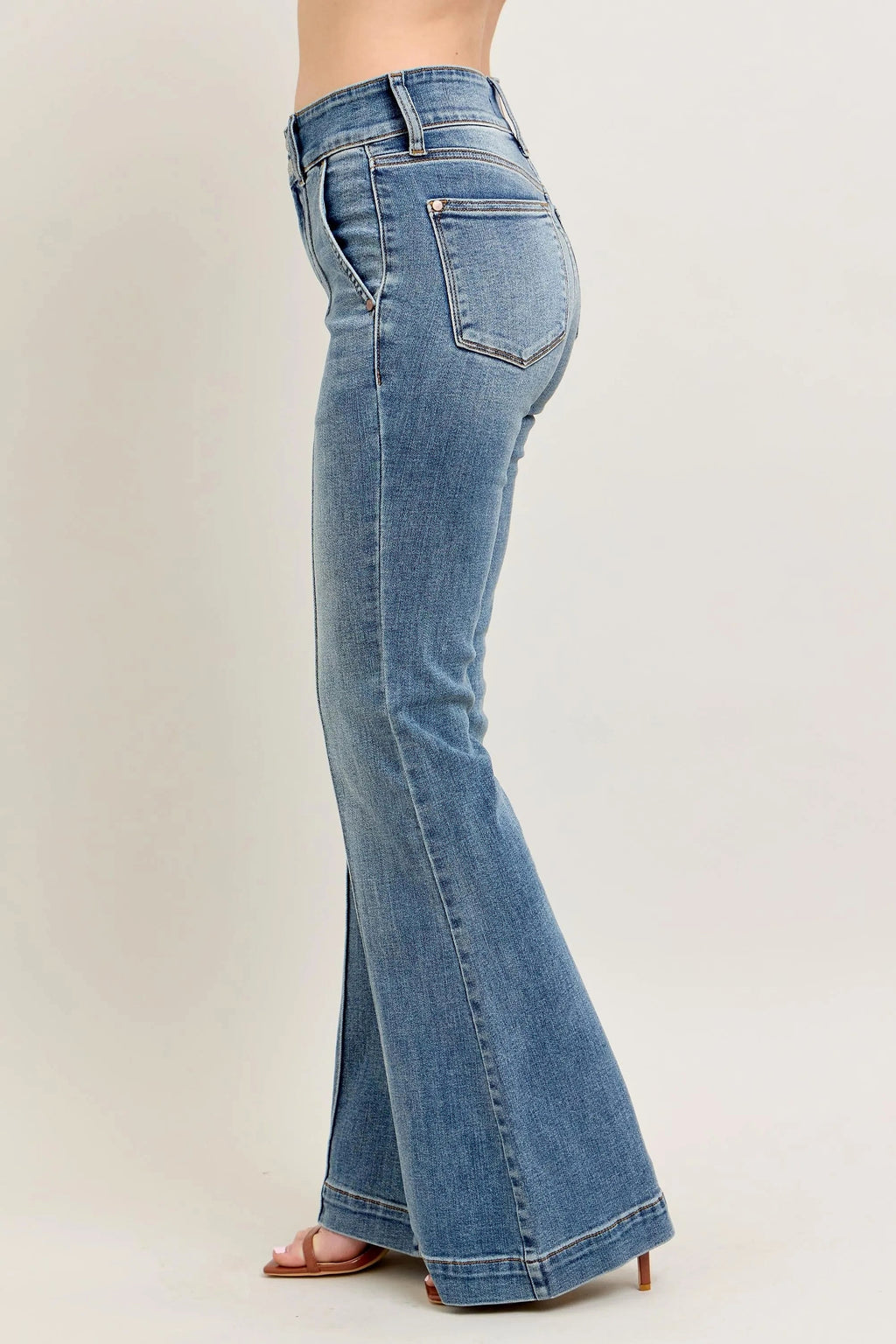 Judy Blue Full Size High-Waist Flare Denim Jeans with Front Seam Detail Plus Size - enhanced image 8