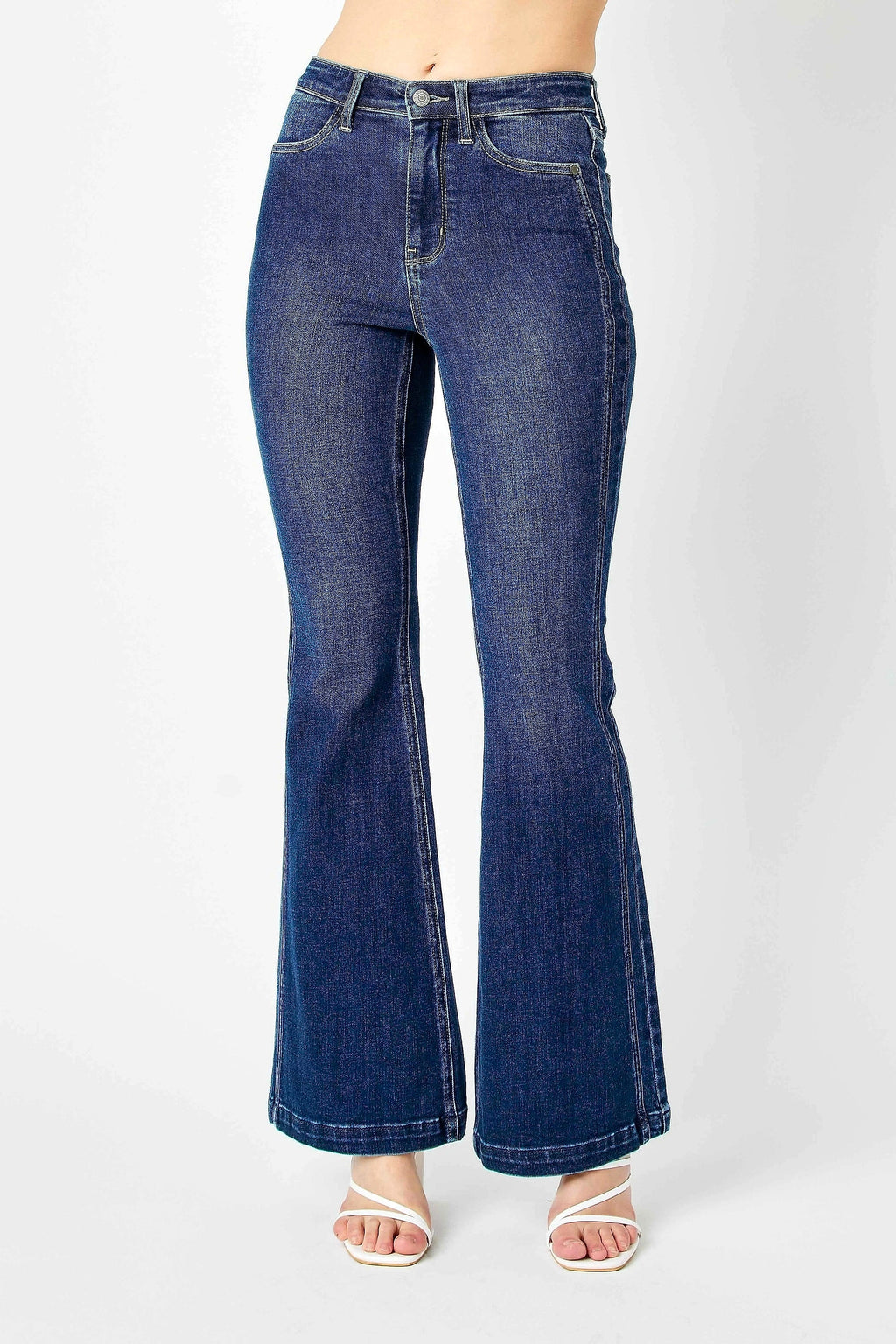 Judy Blue Full Size Hw Angled Side Seam Detail Flare Jeans Plus Size - enhanced image 8