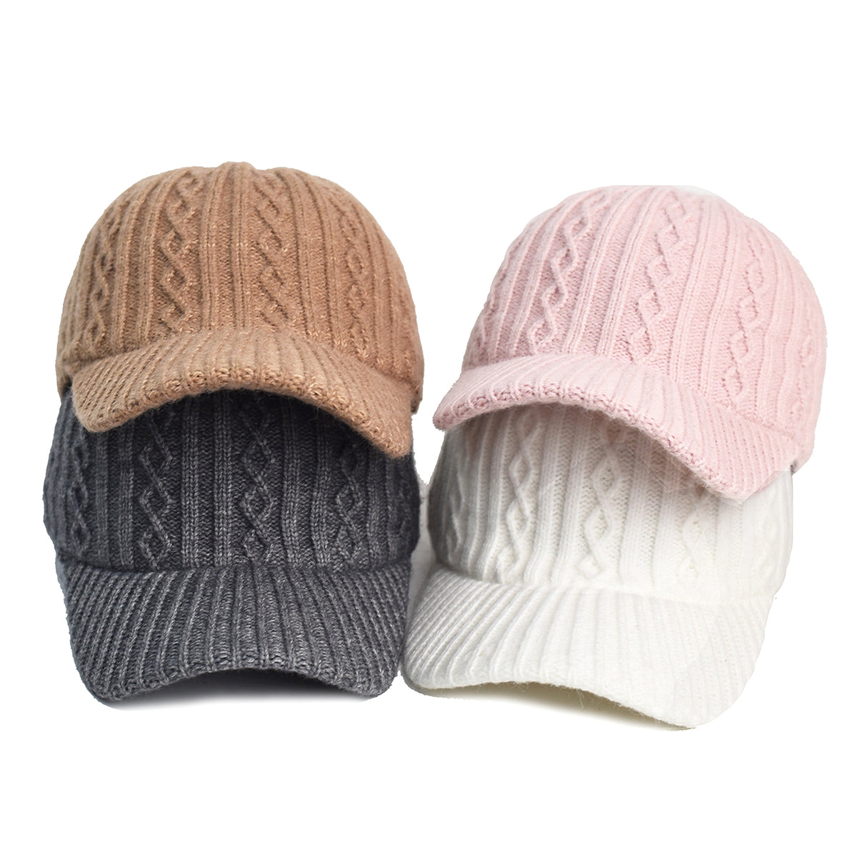 Knitting Wool Baseball Cap Korean Warm Solid Color Light Plate Peaked Cap - enhanced image 8