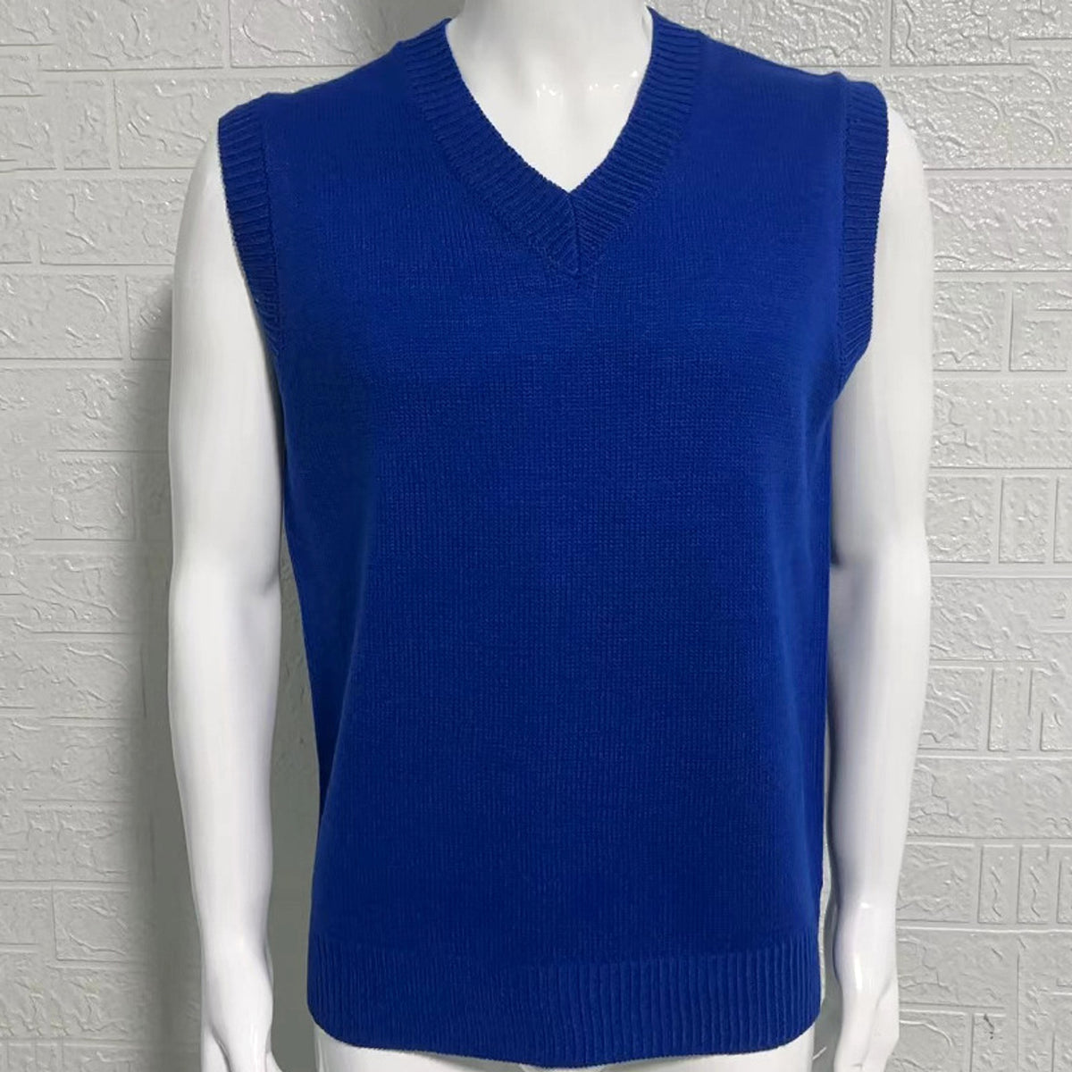 Knitwear Street Slim Fit V-neck Sleeveless Vest Sweater Men - enhanced image 8