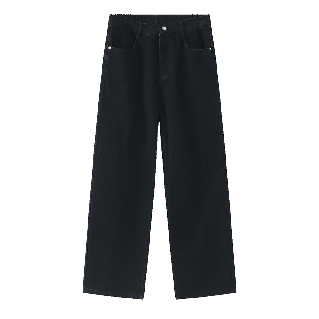 Korean Version Loose Elastic Waist Straight Casual Jeans For Men - enhanced image 8