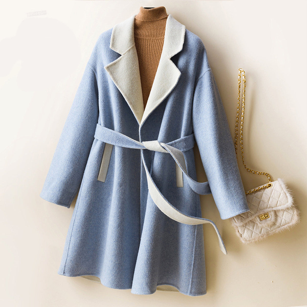 Ladies Wool Double-Faced Coat – Classic Elegance & Cozy Warmth - enhanced image 8