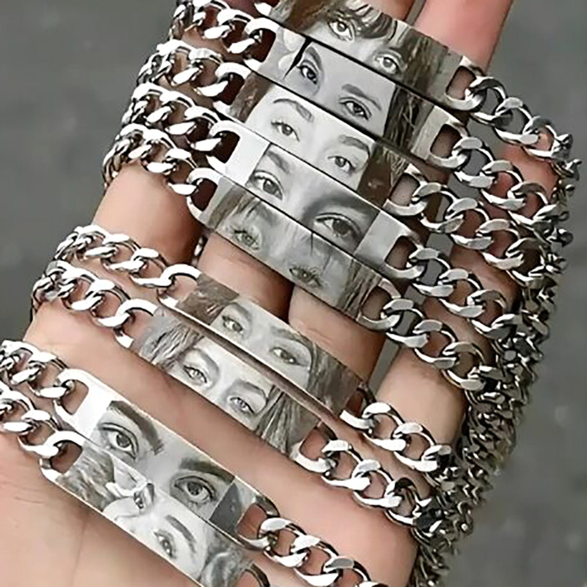 Laser Engraved Eye Photo Bracelet - enhanced image 8