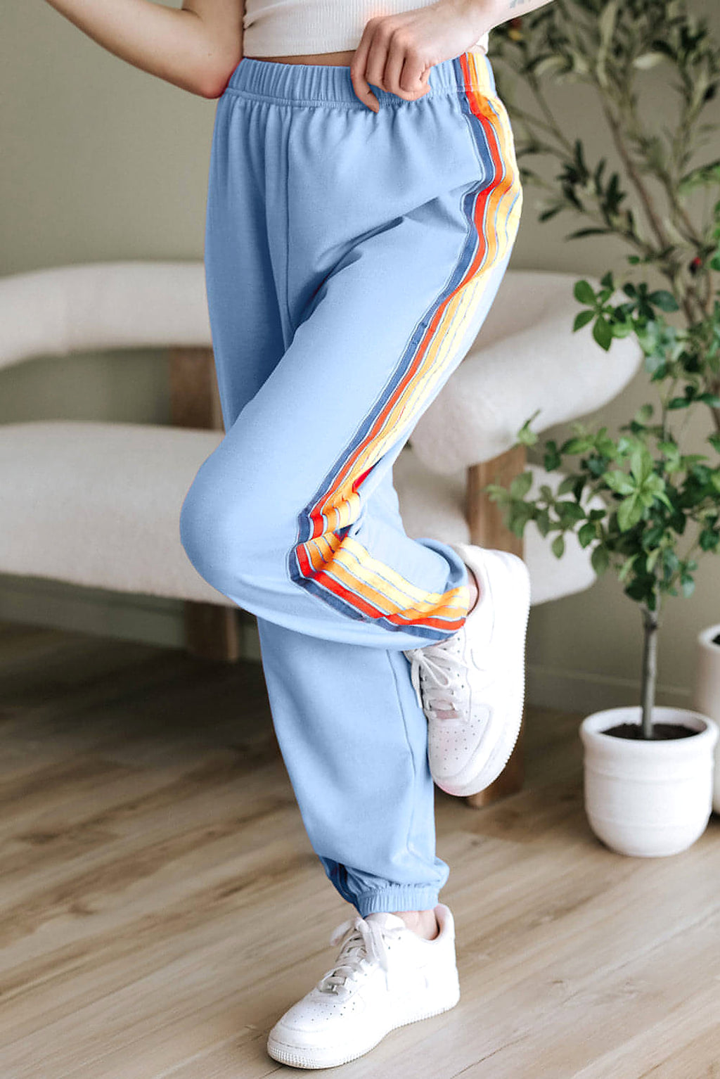 Light Blue Counting Rainbows High Waist Sweatpants - enhanced image 8