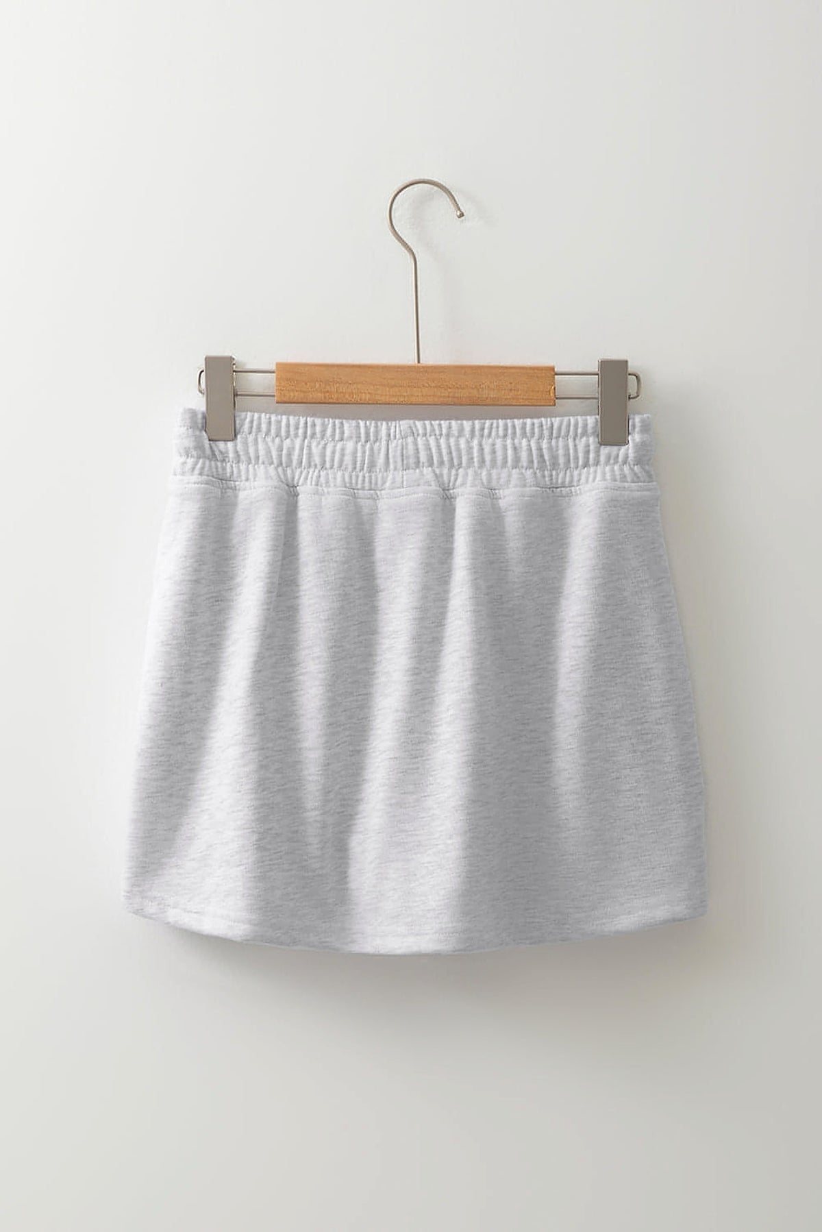 Light Grey French Terry Drawstring Mini Skort with Pockets - enhanced image 8