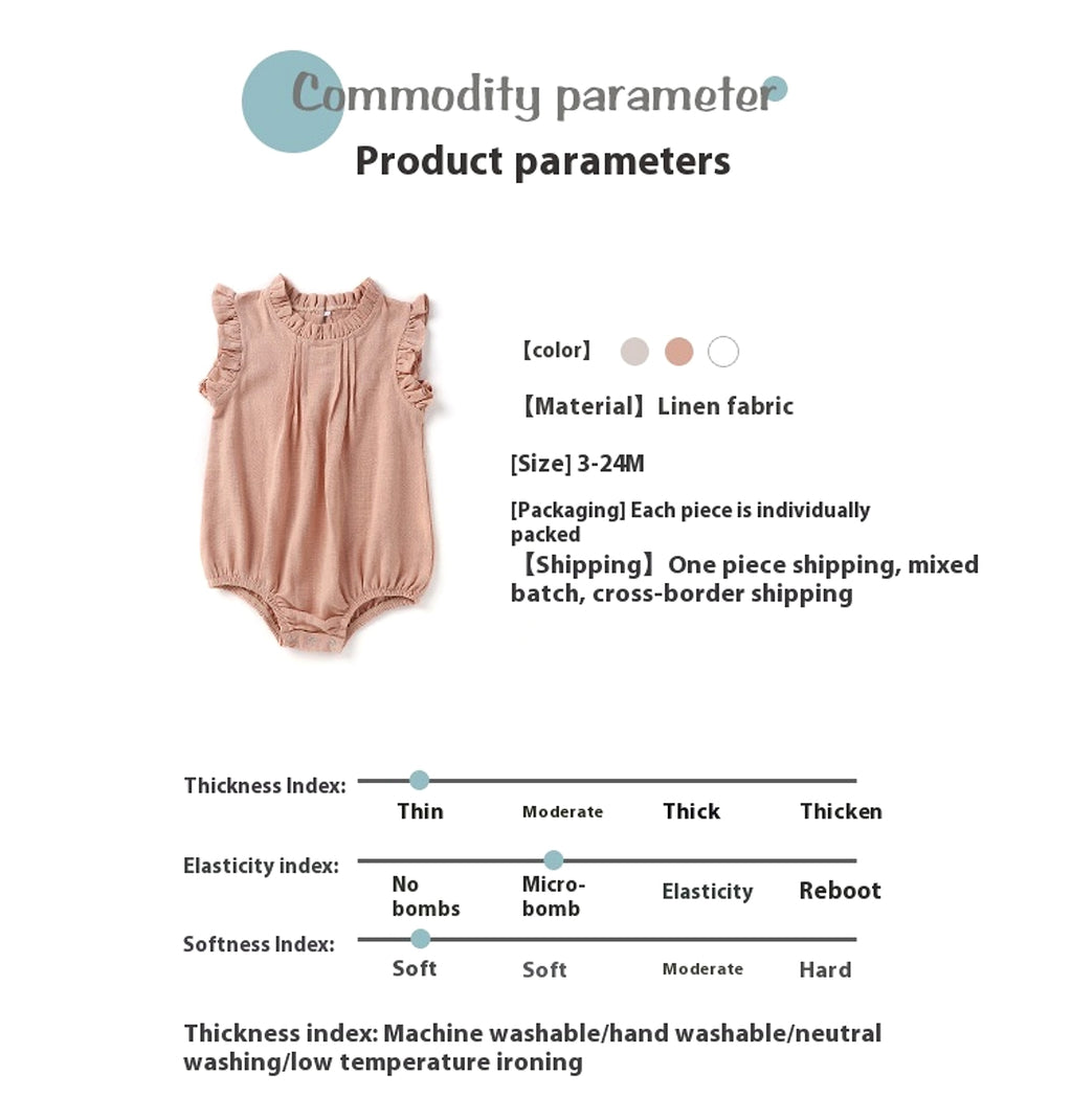 LinoNest™ – Linen Baby Romper with Soft Straps - enhanced image 8