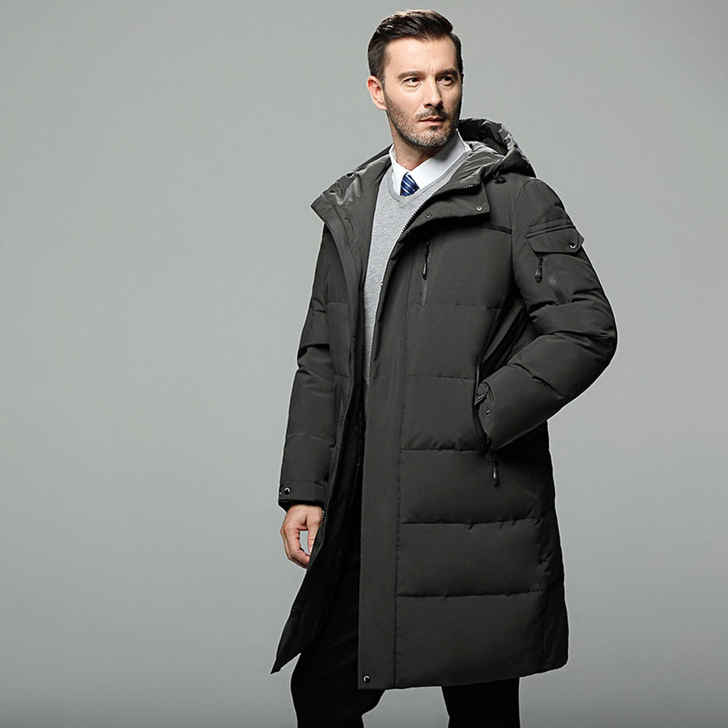 Long padded down jacket for men - enhanced image 8