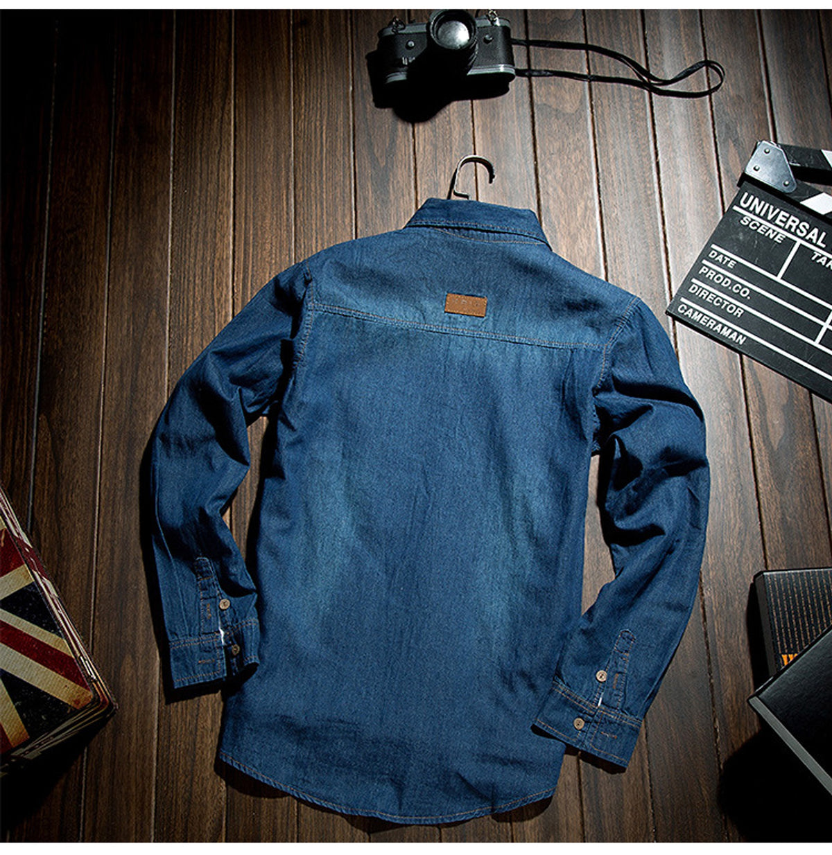 Long Sleeve Denim DressShirt Jacket Slim Style Men's Thin - enhanced image 8