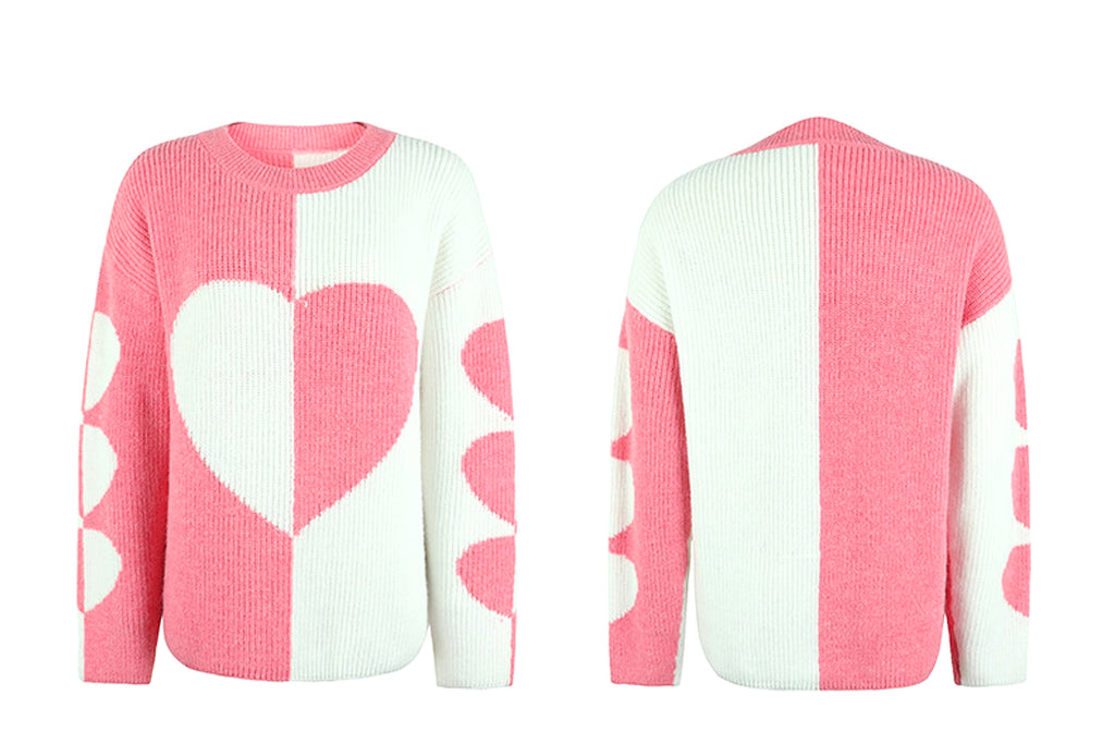 Long Sleeve Love Pattern Sweater Women - enhanced image 8