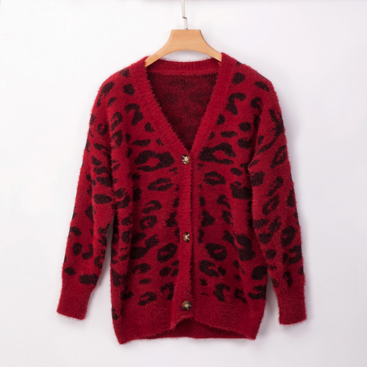 UrbanFur™ – Long Sleeve Leopard Knit Cardigan - enhanced image 8