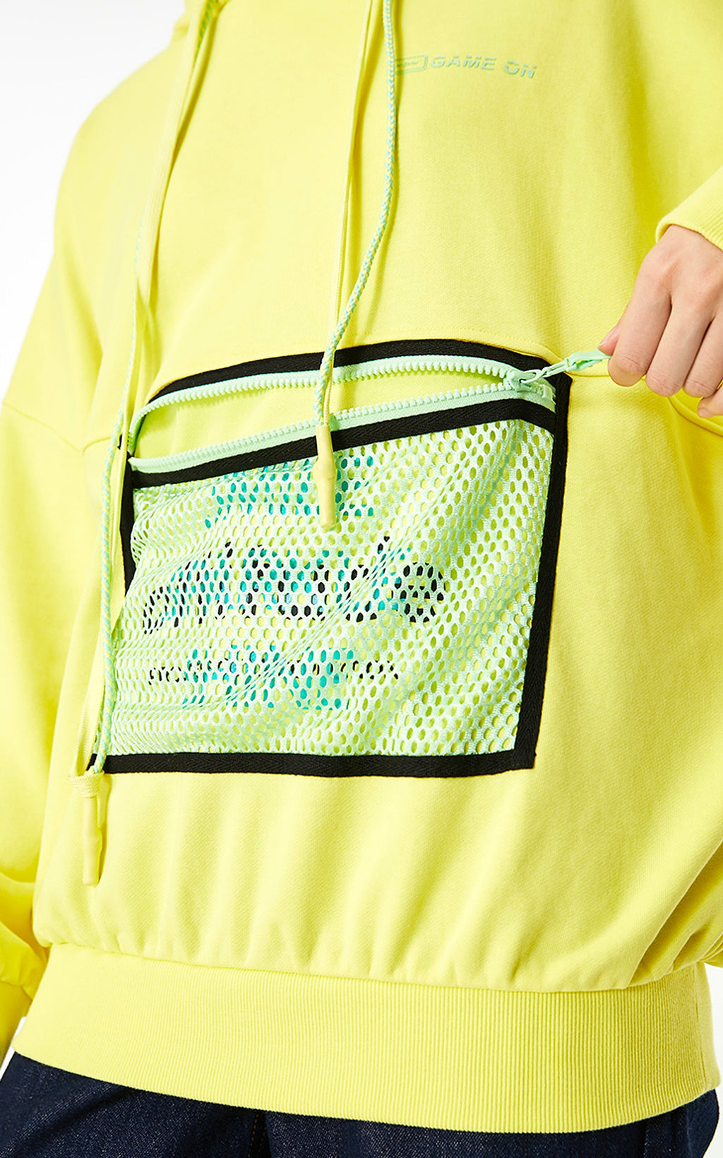 Loose Hooded Mesh Bag Design Letter Sweater Women - enhanced image 8