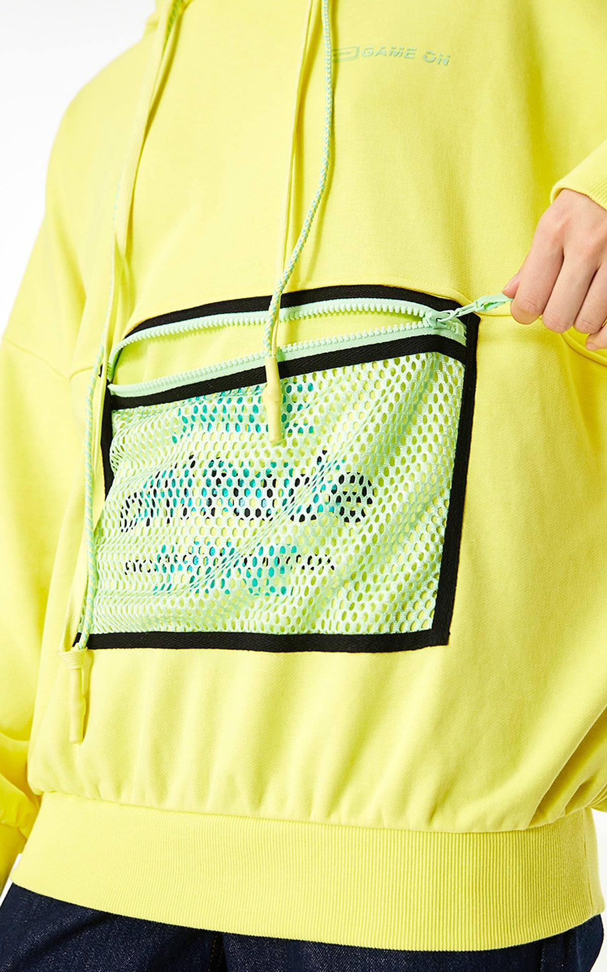 Loose Hooded Mesh Bag Design Letter Sweater Women - enhanced image 8