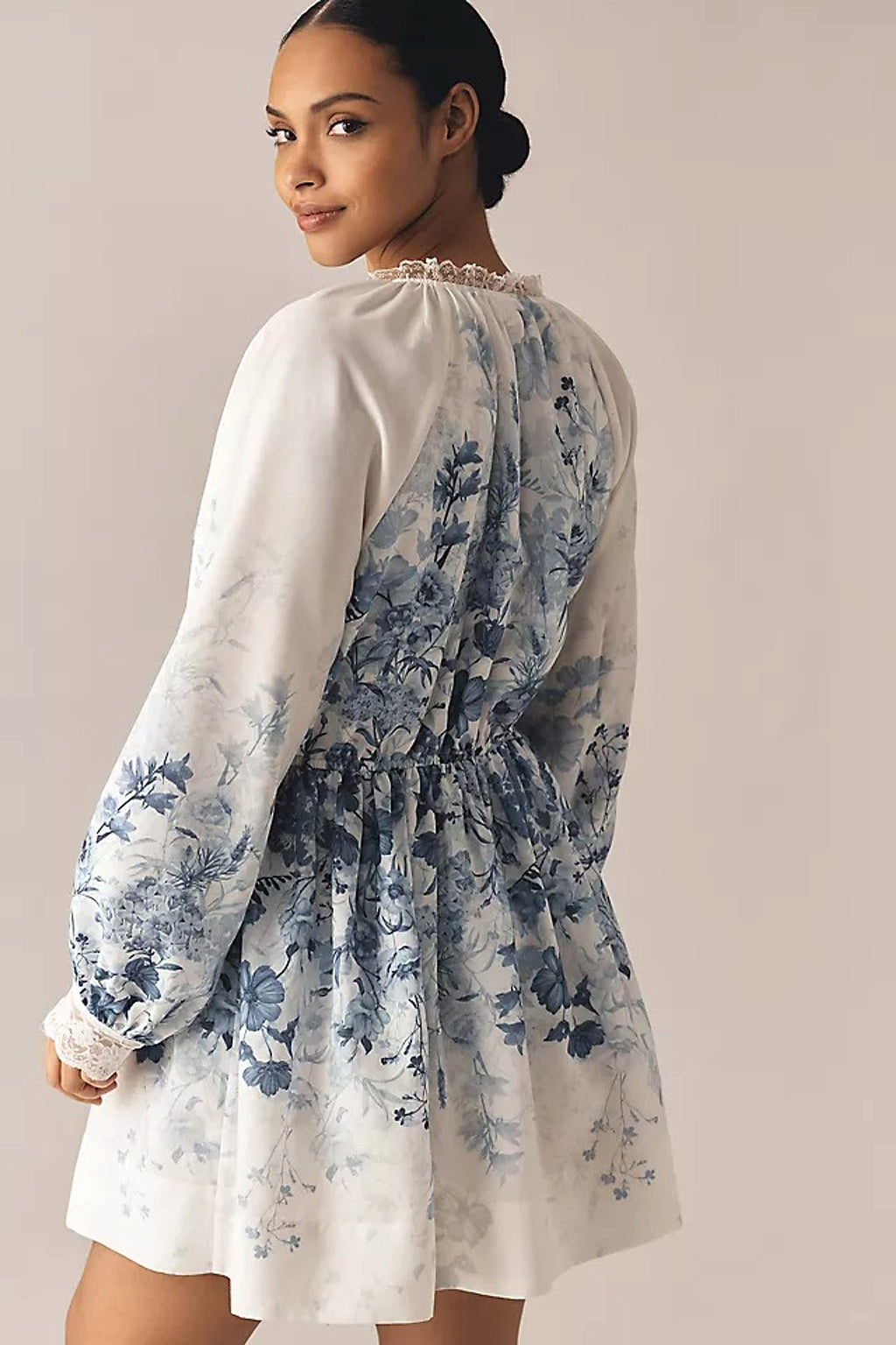 LuneluX™ – Vintage Puff Sleeve Stand Collar Dress - enhanced image 8