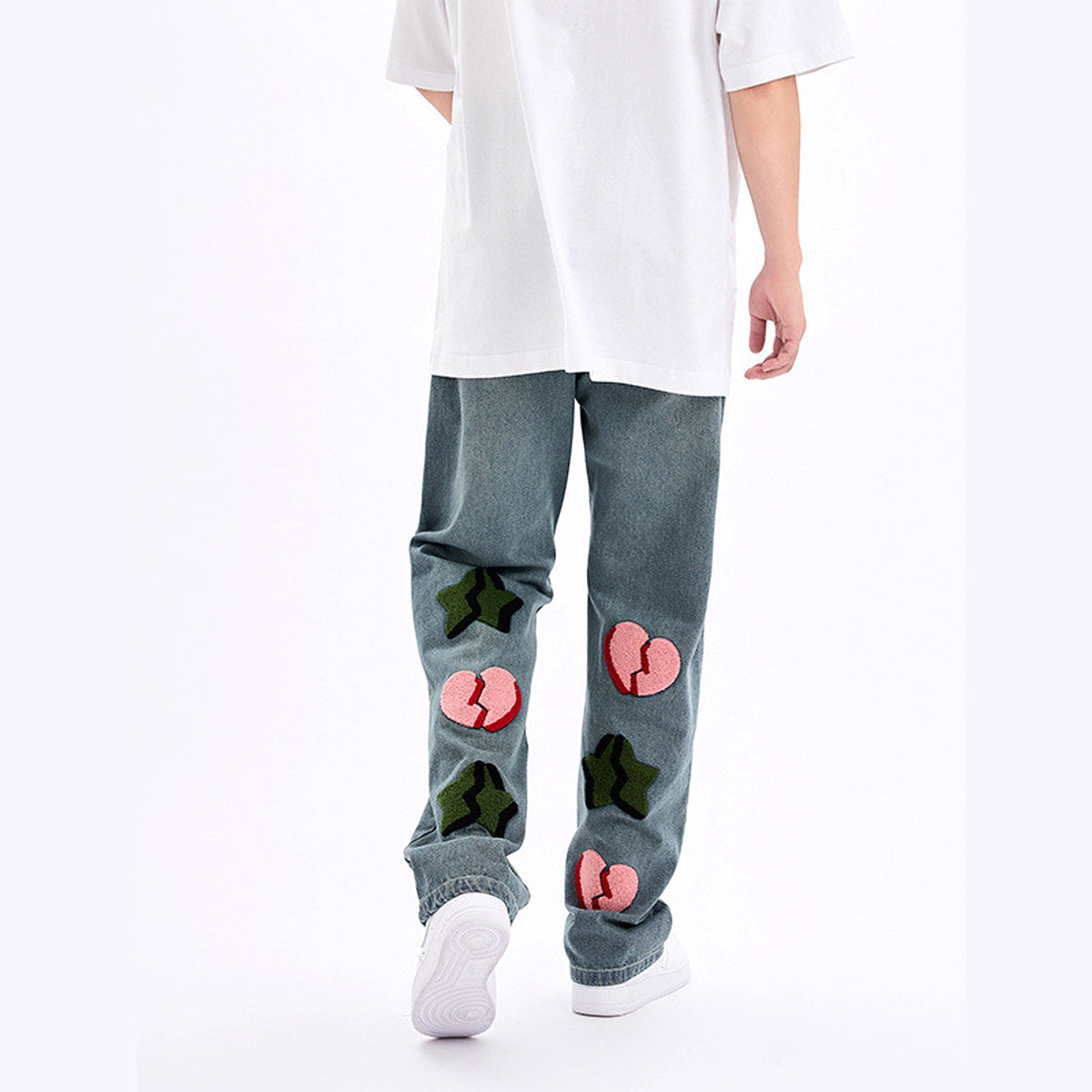 Men's Back Towel Embroidery Straight Jeans - enhanced image 8