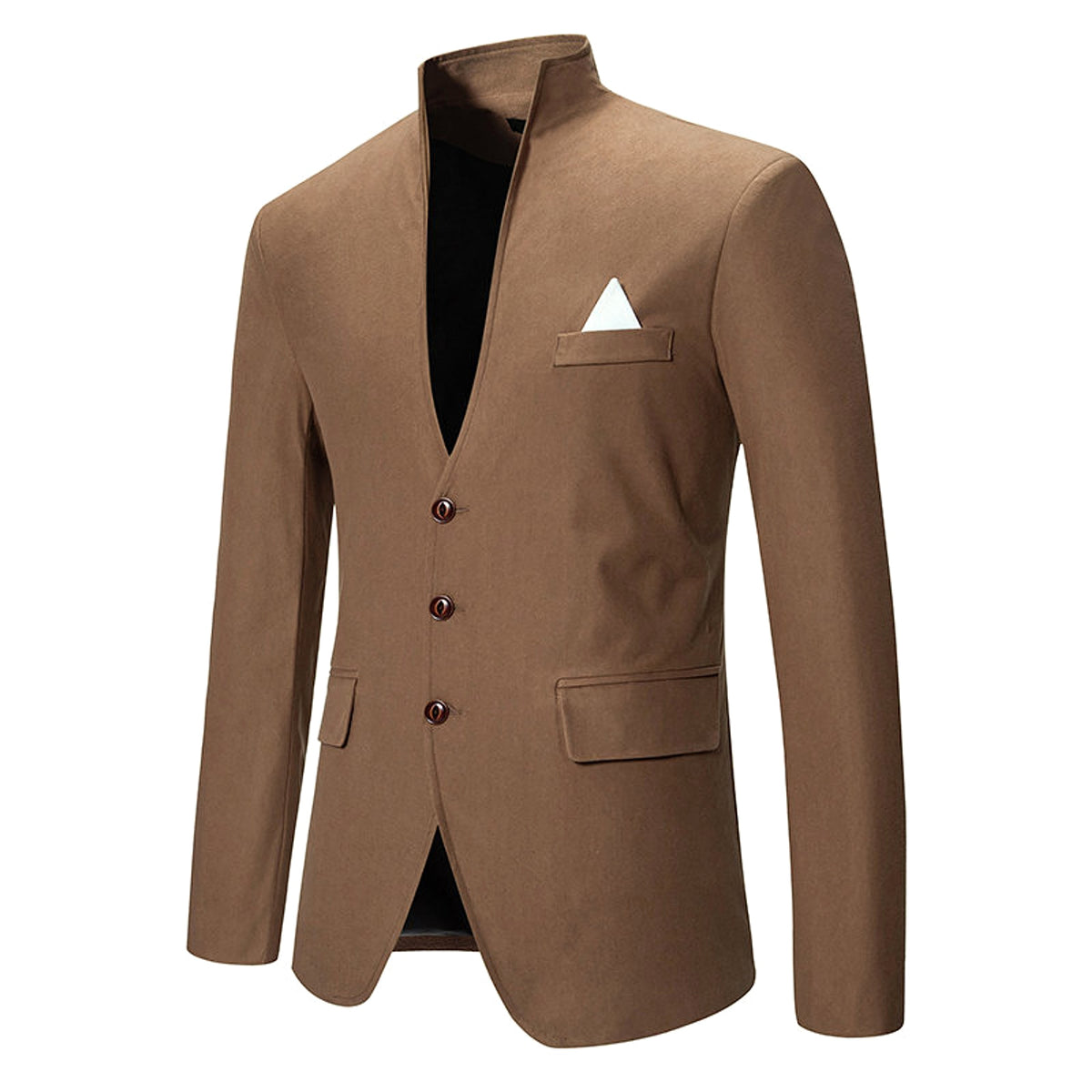 UrbanEdge™ – Color Stitching Mandarin Collar Blazer - enhanced image 8