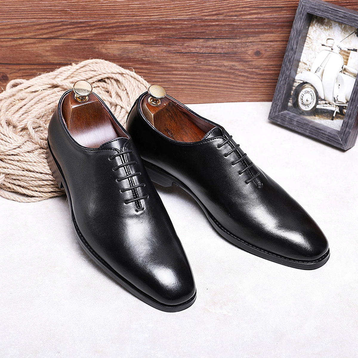 Men's Cowhide Business Casual Rubber Shoes - enhanced image 8