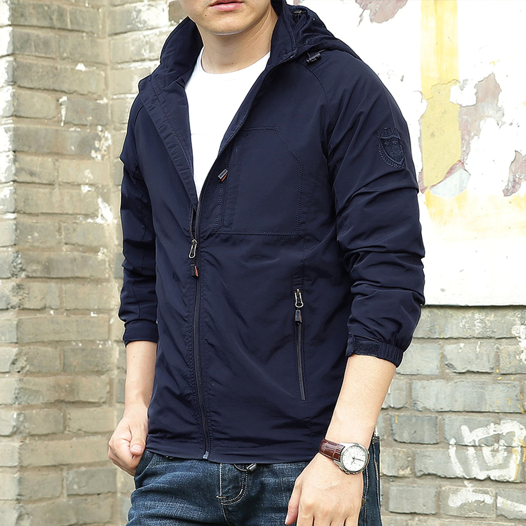 Men's Fashion Solid Color Single Outdoor Jacket - enhanced image 8