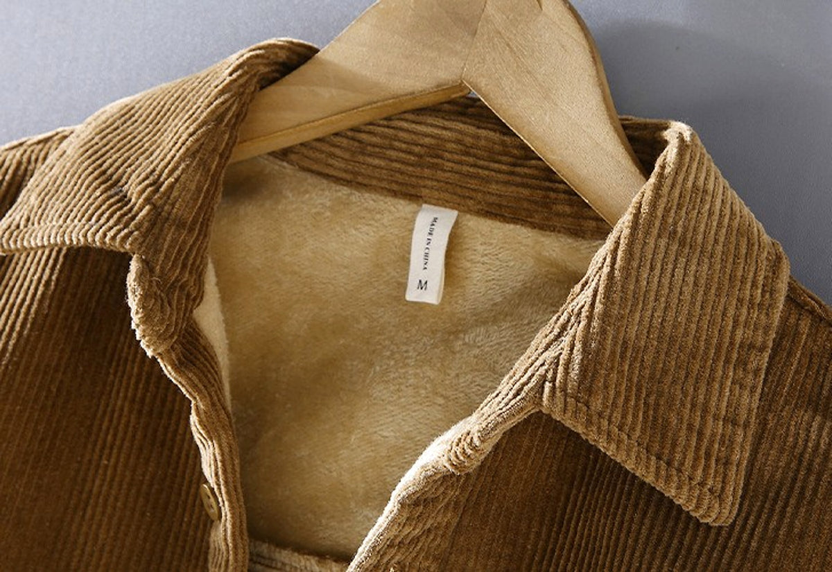 A.1 Men's Fleece Lined Padded Warm Keeping Casual Coat Shirt - enhanced image 8