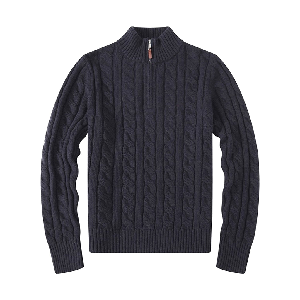 Men's Half-height Zip Twist Knit Bottoming Shirt - enhanced image 8
