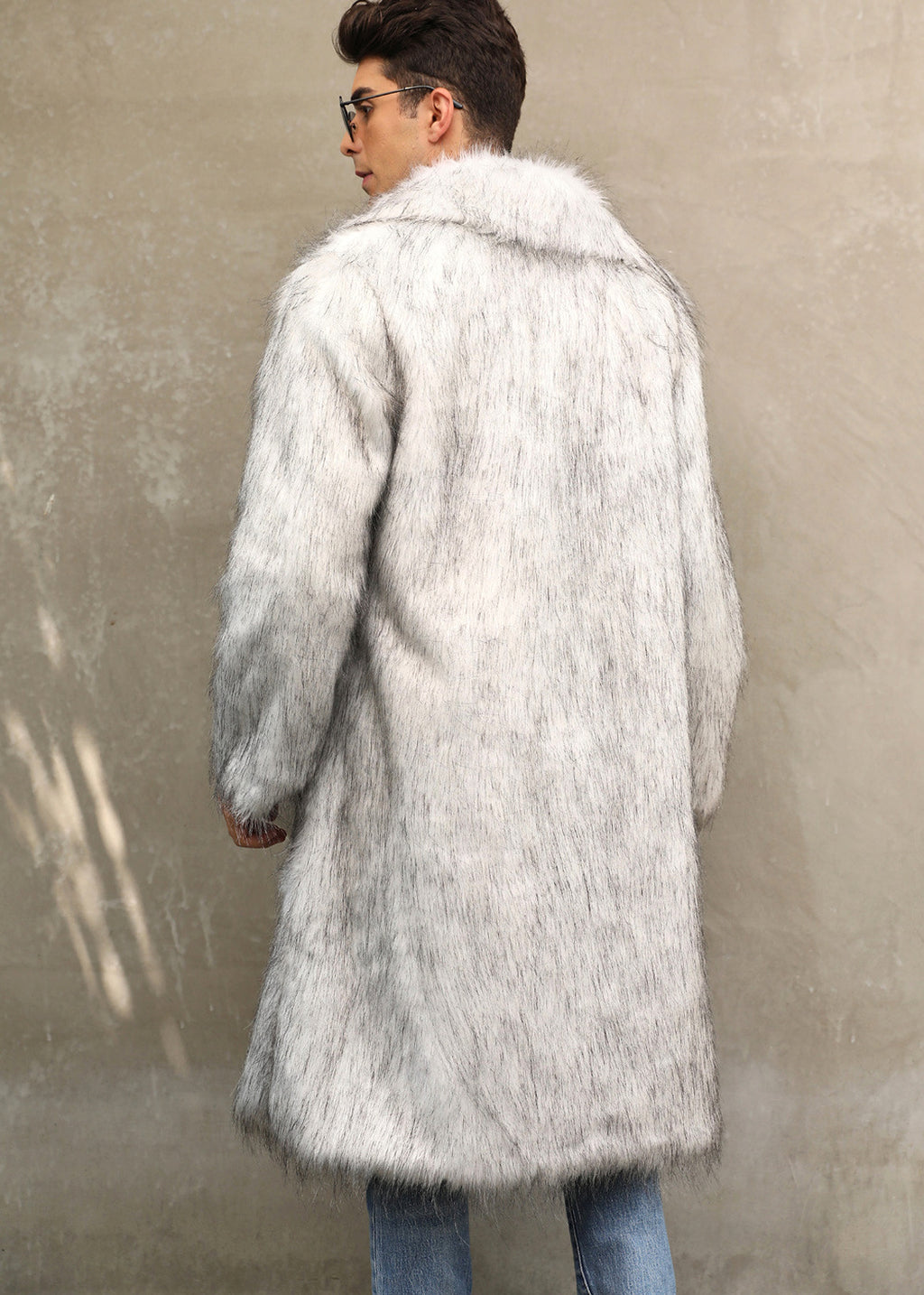 A.1 Men's Imitation Fox Fur Warm Coat Jacket - enhanced image 8
