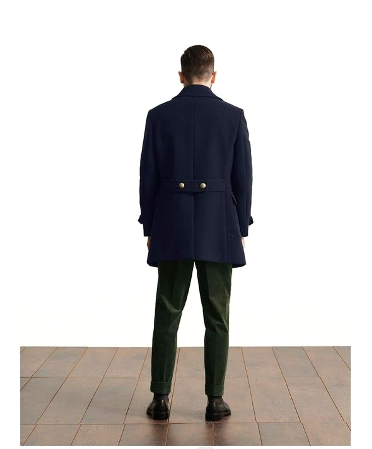 A1. Men's Mid-length Long Sleeve Woolen Coat - enhanced image 8