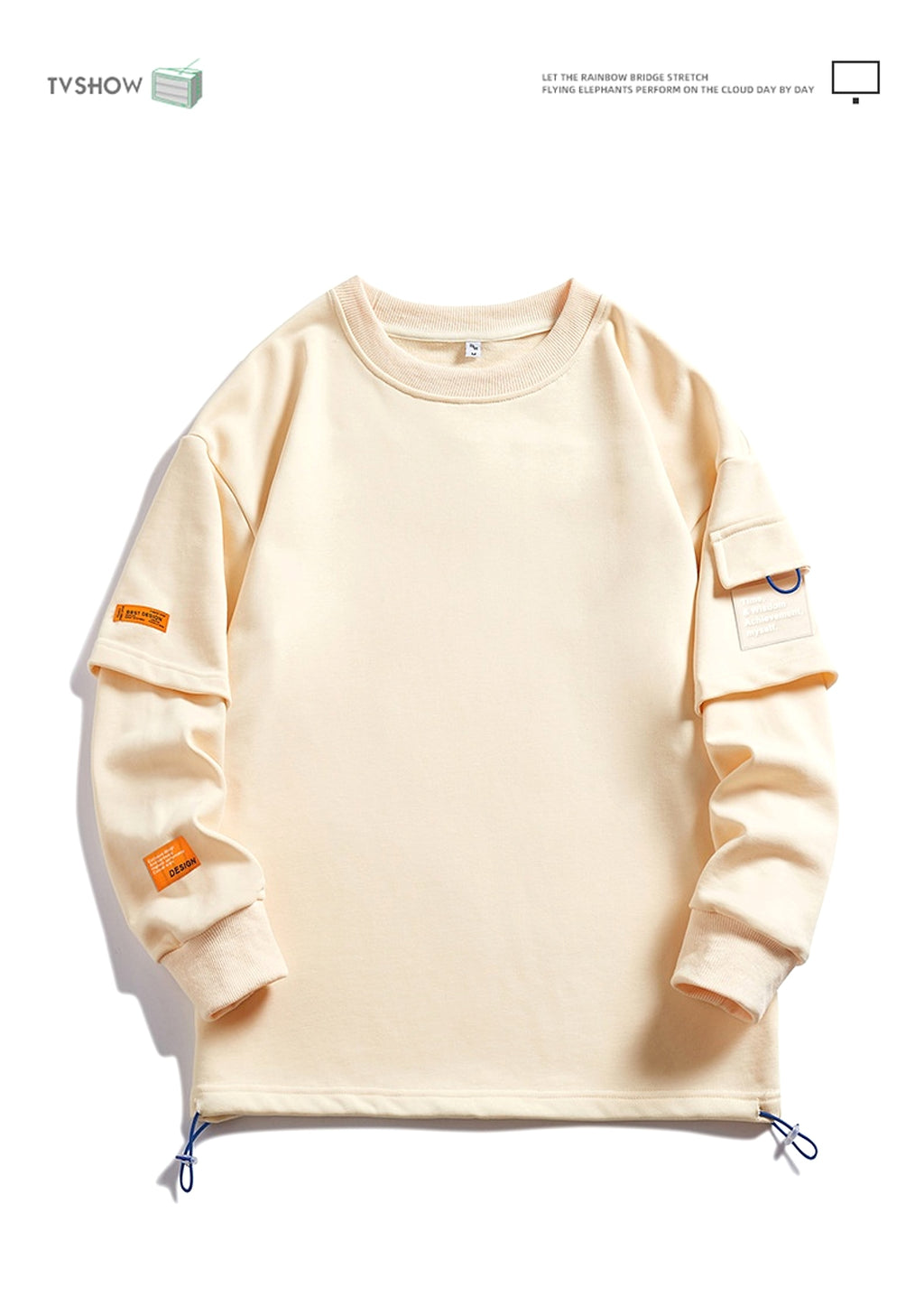 Men's Same Long Sleeve Round Neck Lazy Style Top Undershirt Sweater - enhanced image 8