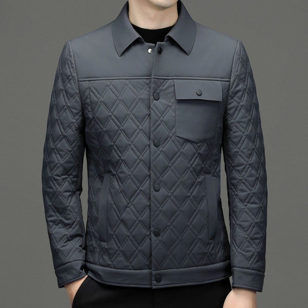 Men's Simple Casual Cotton-padded Jacket With Mulberry Silk - enhanced image 8