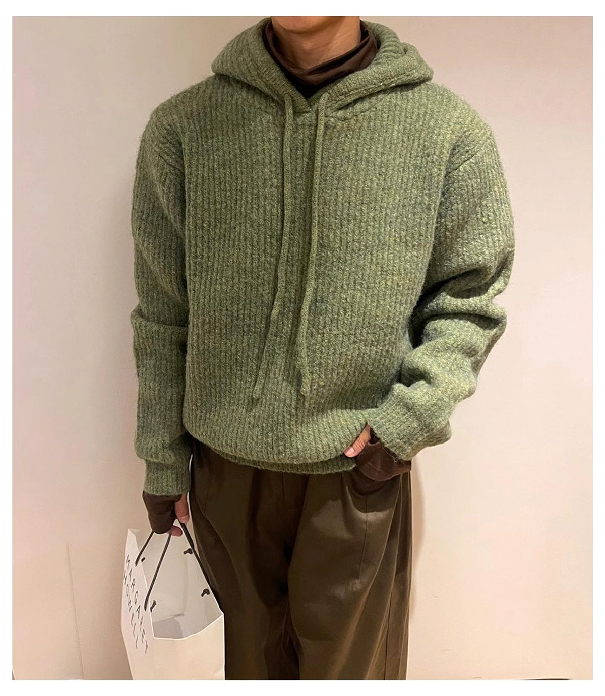 Men's Slouchy Fluffy Hoodie Jacket – Soft Thickened Winterwear - enhanced image 8