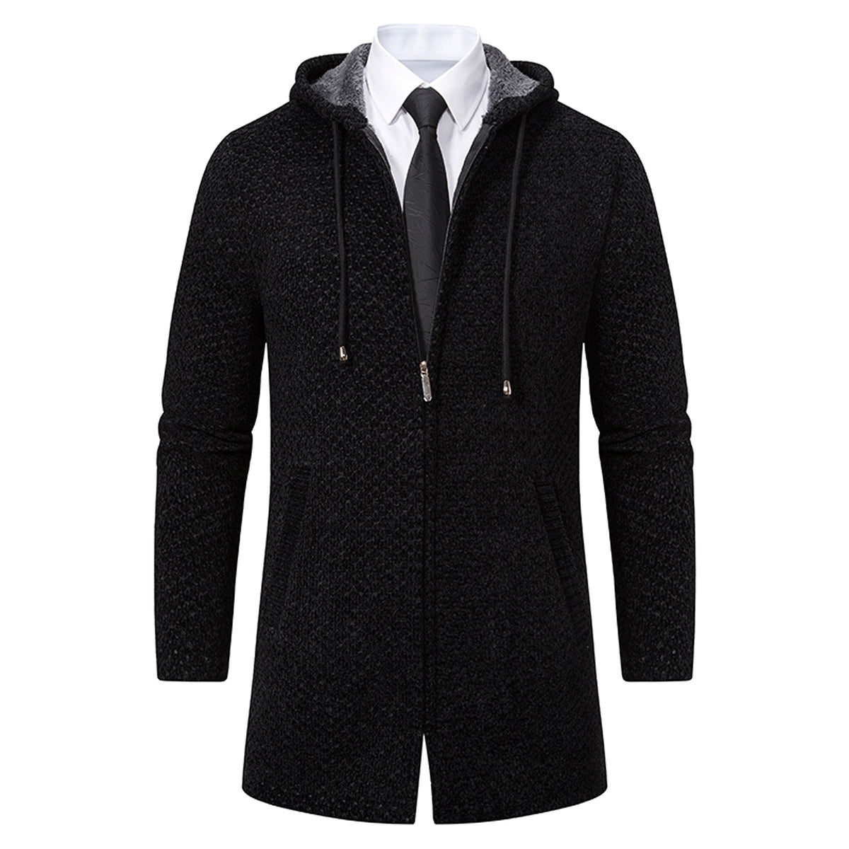 A.1 Men's Solid Color Cardigan Sweater - enhanced image 8