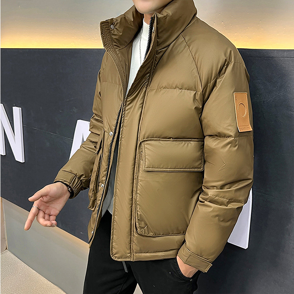 Men's Stand-up Collar Down Jacket Coat - enhanced image 8